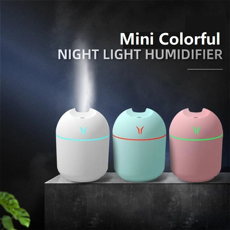 Mini humidificateur d'air USB, diffuseur d'huiles essentielles d'arôme pour la maison et la voiture, brumisateur muet à ultrasons, lampe de document LED, 250ml