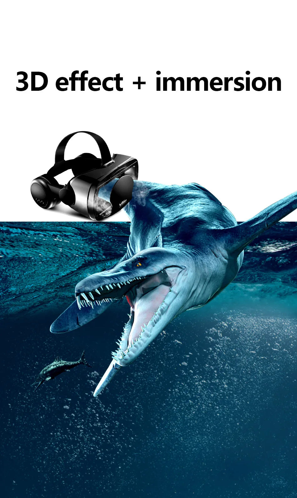 Casque de réalité virtuelle 3D VR, lunettes intelligentes, casque pour Smartphones, téléphone portable, objectifs de 7 pouces, jumelles avec contrôleurs