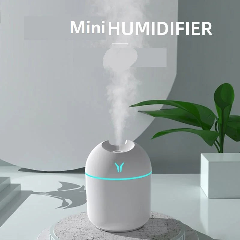 Mini humidificateur d'air USB, diffuseur d'huiles essentielles d'arôme pour la maison et la voiture, brumisateur muet à ultrasons, lampe de document LED, 250ml